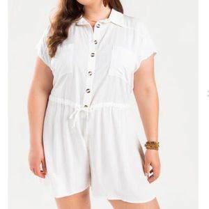 Francesca’s White Button Down Romper